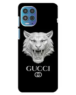 Чехол для Motorola MOTO G100 с картинкой «Gucci — серебряный лев»