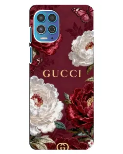 Чехол для Motorola MOTO G100 с картинкой «Gucci — бордовые розы»