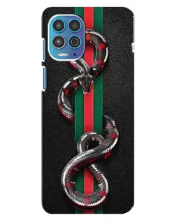 Чехол для Motorola MOTO G100 с картинкой «Gucci — змея на полосе»