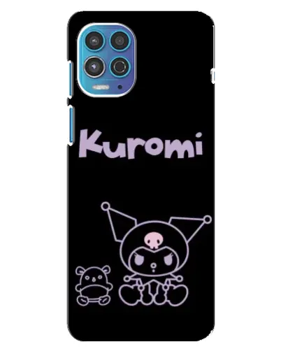 Чехол для Motorola MOTO G100 с картинкой «Kuromi — черный минимализм»