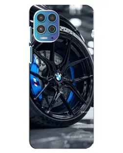 Чехол для Motorola MOTO G100 с картинкой «Колесо BMW вблизи»
