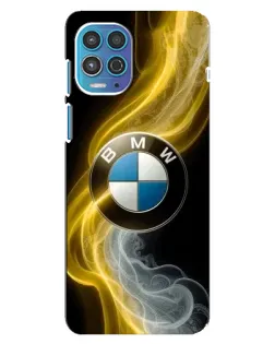 Чехол для Motorola MOTO G100 с картинкой «Золотистый дым BMW»