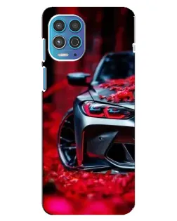 Чехол для Motorola MOTO G100 с картинкой «Спортивная BMW и цветы»