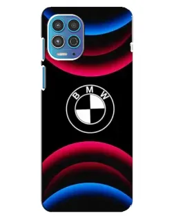 Чехол для Motorola MOTO G100 с картинкой «Логотип BMW и неоновые дуги»