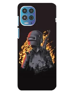 Чехол для Motorola MOTO G100 с картинкой «PUBG — огненный силуэт»