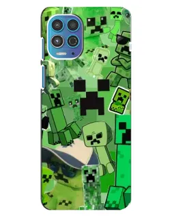 Чехол для Motorola MOTO G100 с картинкой «Криперы Minecraft»
