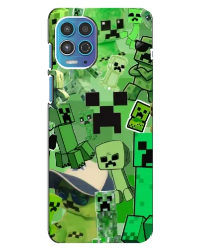 Чехол для Motorola MOTO G100 с картинкой «Криперы Minecraft»