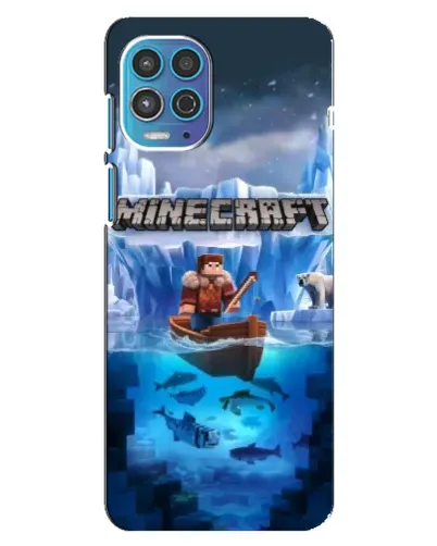 Чехол для Motorola MOTO G100 с картинкой «Minecraft ледяной мир»