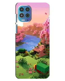 Чехол для Motorola MOTO G100 с картинкой «Розовое дерево Minecraft»