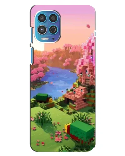 Чехол для Motorola MOTO G100 с картинкой «Розовое дерево Minecraft»