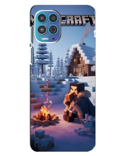 Чехол для Motorola MOTO G100 с картинкой «Зимний Minecraft»
