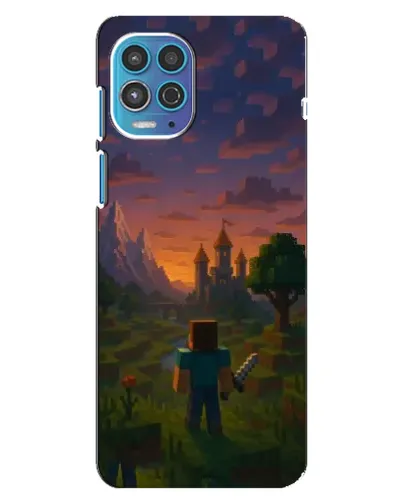 Чехол для Motorola MOTO G100 с картинкой «Стив у башни»