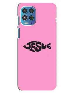 Чехол для Motorola MOTO G100 с картинкой «Розовый символ  Jesus»