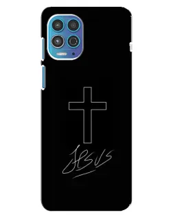 Чехол для Motorola MOTO G100 с картинкой «Графический крест Jesus»