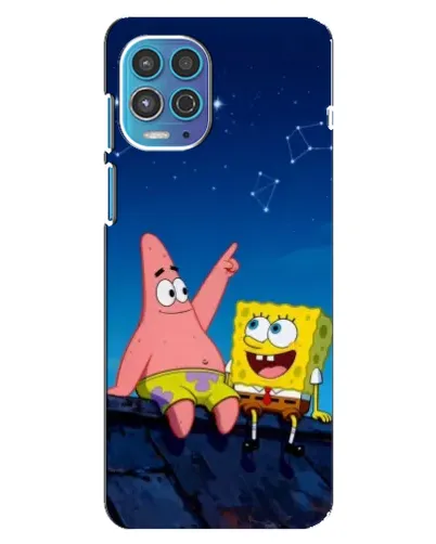 Чехол для Motorola MOTO G100 с картинкой «Губка Боб и Патрик ночью» Чехол для Motorola MOTO G100 с картинкой «Губка Боб и Патрик ночью»