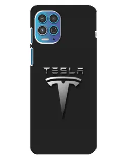 Чехол для Motorola MOTO G100 с картинкой «Стальной логотип Tesla»