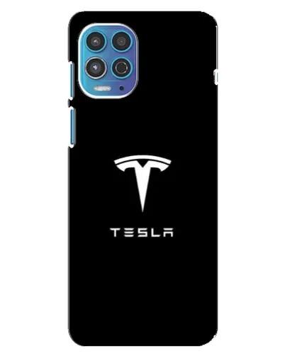 Чехол для Motorola MOTO G100 с картинкой «Tesla White Logo»
