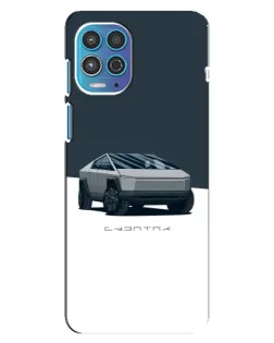 Чехол для Motorola MOTO G100 с картинкой «Серебристый Cybertruck Tesla»