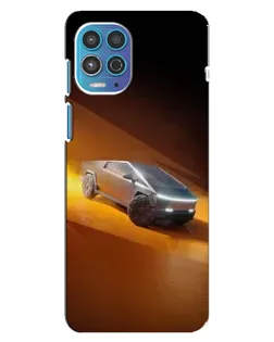Чехол для Motorola MOTO G100 с картинкой «Cybertruck в пустыне»