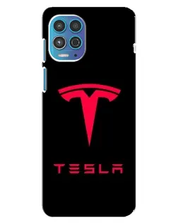 Чехол для Motorola MOTO G100 с картинкой «Tesla Red Logo»