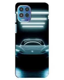 Чехол для Motorola MOTO G100 с картинкой «Tesla в неоне»