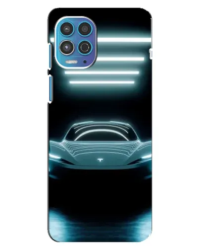 Чехол для Motorola MOTO G100 с картинкой «Tesla в неоне»