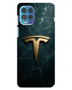 Чехол для Motorola MOTO G100 с картинкой «Мраморная Tesla Gold»