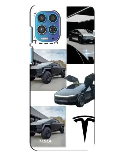 Чехол для Motorola MOTO G100 с картинкой «Коллаж Cybertruck Tesla»