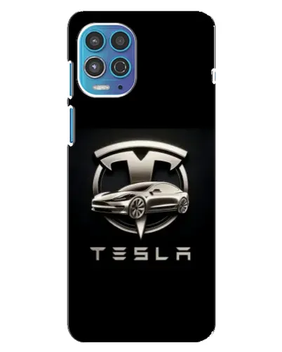 Чехол для Motorola MOTO G100 с картинкой «Tesla — серебристое авто»
