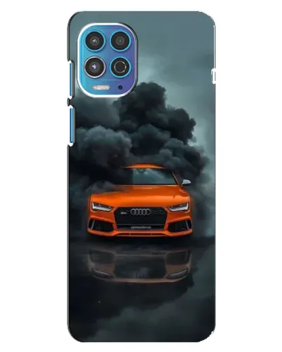 Чехол для Motorola MOTO G100 с картинкой «Audi в облаках дыма»