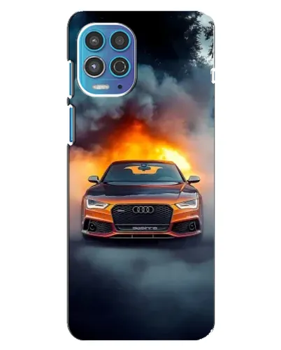 Чехол для Motorola MOTO G100 с картинкой «Audi в огненном дыму»