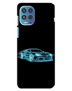 Чехол для Motorola MOTO G100 с картинкой «Неоновый контур Lamborghini»