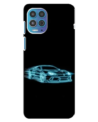 Чехол для Motorola MOTO G100 с картинкой «Неоновый контур Lamborghini»