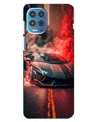 Чехол для Motorola MOTO G100 с картинкой «Lamborghini красный дым»