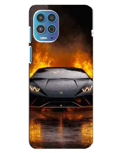 Чехол для Motorola MOTO G100 с картинкой «Lamborghini в огне»
