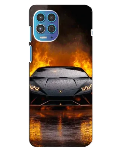Чехол для Motorola MOTO G100 с картинкой «Lamborghini в огне»