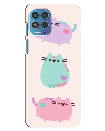 Чехол для Motorola MOTO G100 с картинкой «Pusheen трио»