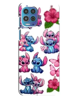 Чехол для Motorola MOTO G100 с картинкой «Стикеры Stitch и Angel»