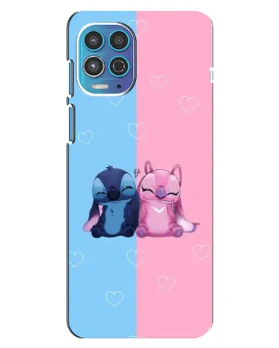 Чехол для Motorola MOTO G100 с картинкой «Stitch и Angel Love»
