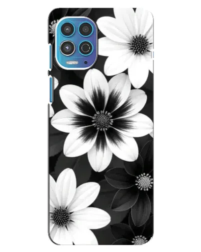 Чехол для Motorola MOTO G100 с картинкой «Монохромные астры»