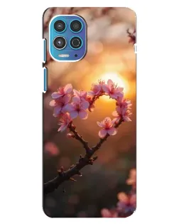 Чехол для Motorola MOTO G100 с картинкой «Розовый цвет сердце на фоне заката» Чехол для Motorola MOTO G100 с картинкой «Розовый цвет сердце на фоне заката»