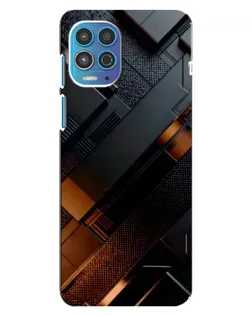Чехол для Motorola MOTO G100 с картинкой «Черные геометрические блоки»