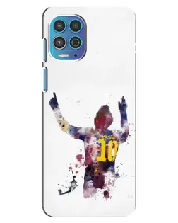 Чехол для Motorola MOTO G100 с картинкой «Акварельный Месси Барселона»