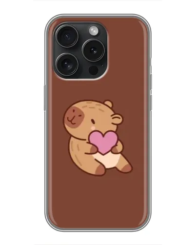 Чехол для Motorola Moto G100S с картинкой «Капибара с сердцем»