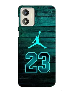 Чехол для Motorola MOTO G13 с картинкой «Jordan Cyan 23»