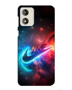Чехол для Motorola MOTO G13 с картинкой «Огненный логотип Nike»