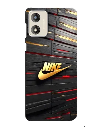 Чехол для Motorola MOTO G13 с картинкой «Золотой Nike на металле»