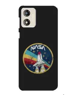 Чехол для Motorola MOTO G13 с картинкой «NASA — эмблема миссии»