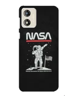 Чехол для Motorola MOTO G13 с картинкой «NASA — шагаем по Луне»