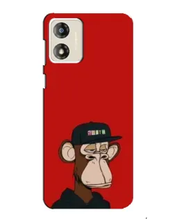 Чехол для Motorola MOTO G13 с картинкой «Bored Ape — красный фон»